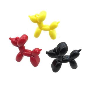 Resin Dog Charms Pendant Mixed Color, approx 42mm