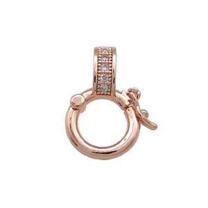 Copper Bails Pave Zircon Rose Gold, approx 9mm, 15mm