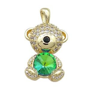 Copper Mouse Pendant Pave Zircon Crystal Glass Gold Plated, approx 16-22mm