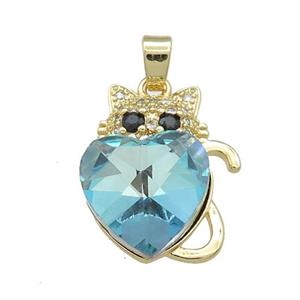 Copper Mouse Pendant Pave Crystal Glass Zircon Gold Plated, approx 14mm, 14-22mm