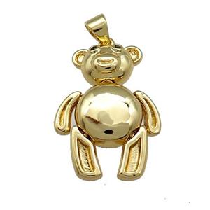 Copper Bear Pendant Gold Plated, approx 18-25mm