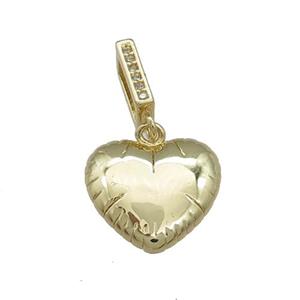 Copper Heart Pendant Gold Plated, approx 14mm, 3-7mm hole