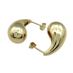 Copper Stud Earrings Gold Plated, approx 14-28mm