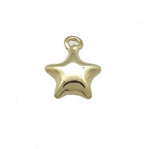 Copper Star Pendant Gold Plated, approx 11mm