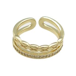 Copper Rings Pave Zircon Gold Plated, approx 6mm, 18mm dia