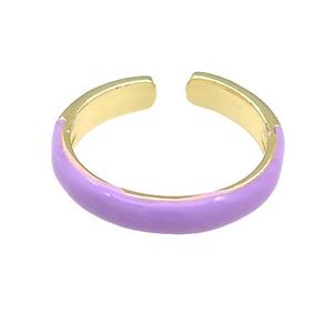 Copper Rings Purple Enamel Gold Plated, approx 4mm, 18mm dia