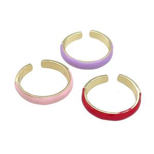 Copper Rings Enamel Gold Plated Mixed, approx 4mm, 18mm dia