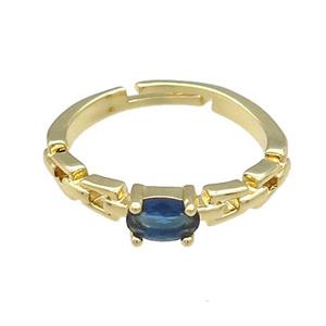 Copper Rings Pave Zircon Gold Plated, approx 4-6mm, 18mm dia