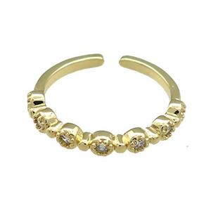 Copper Rings Pave Zircon Gold Plated, approx 3mm, 18mm dia