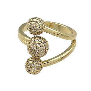 Copper Rings Pave Zircon Gold Plated, approx 6mm, 7mm, 18mm dia