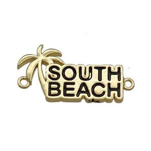 Copper Coconut Tree Connector Southbeach Gold Plated, approx 12-22mm