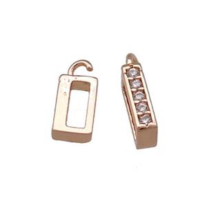 Copper Bail Pave Zircon Rose Gold, approx 4.5-8mm, 2x6mm hole