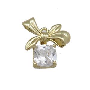 Christmas Gift Charms Gold Pendant Pave Zircon Gold Plated, approx 7-16mm