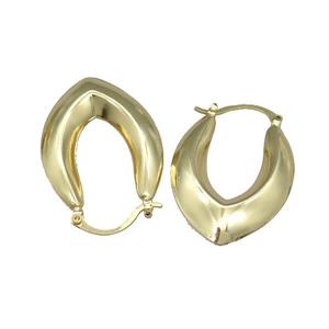 Copper Latchback Earrings Gold Plated, approx 7mm, 26-40mm