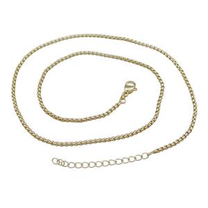 Copper Rolo Necklace Chain Gold Plated, approx 2mm, 44-49cm length