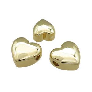 Copper Heart Beads 18K Gold Plated, approx 8mm