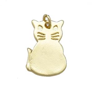 Copper Cat Charms Pendant Halloween 18K Gold Plated, approx 10-16mm