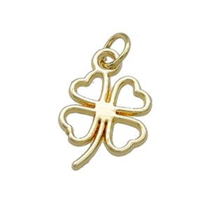 Copper Clover Pendant 18K Gold Plated, approx 11-14mm