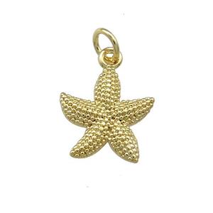 Copper Starfish Pendant Gold Plated, approx 13-14mm
