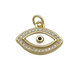 Copper Eye Pendant Pave Shell Zircon 18K Gold Plated, approx 10-18mm