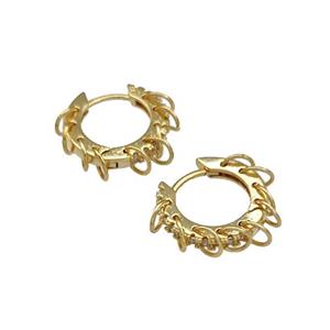 Copper Hoop Earrings Gold Plated, approx 15.5mm