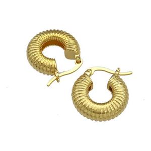 Copper Latchback Earrings Gold Plated, approx 19mm