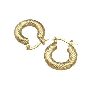 Copper Latchback Earrings Gold Plated, approx 20mm