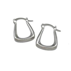 Copper Latchback Earrings Platinum Plated, approx 14-21mm