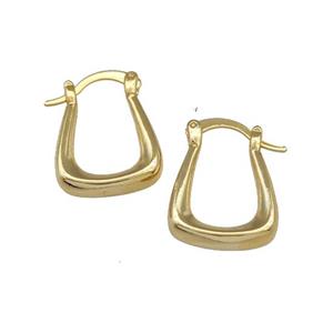 Copper Latchback Earrings Gold Plated, approx 14-21mm