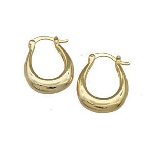 Copper Latchback Earrings Gold Plated, approx 17-24mm
