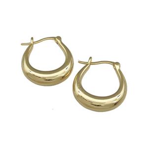 Copper Latchback Earrings Gold Plated, approx 20-23mm