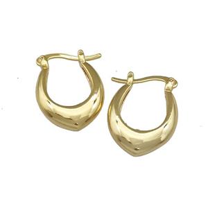 Copper Latchback Earrings Gold Plated, approx 16.5-24mm