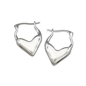 Copper Latchback Earrings Platinum Plated, approx 16-25mm