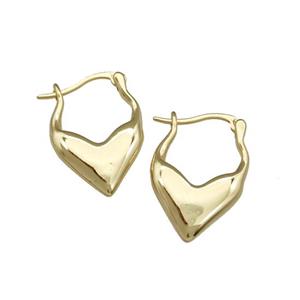 Copper Latchback Earrings Gold Plated, approx 16-25mm