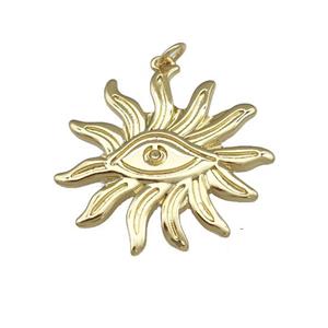 Evil Eye Charms Copper Pendant Gold Plated, approx 30mm