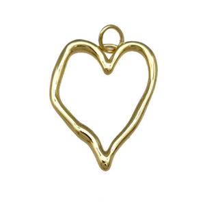 Copper Heart Pendant Gold Plated, approx 18-25mm