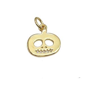Halloween Ghost Charms Copper Pendant Gold Plated, approx 10-12mm