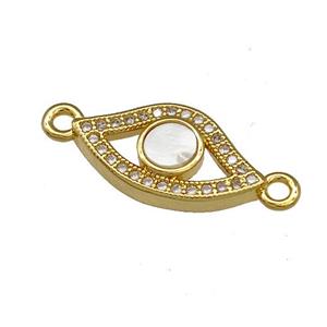 Copper Lips Connector Pave Shell Zirconia 18K Gold Plated, approx 10-18mm