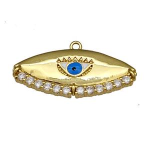 Copper Evil Eye Charms Pendant Micro Pave Zirconia Gold Plated, approx 12-27mm