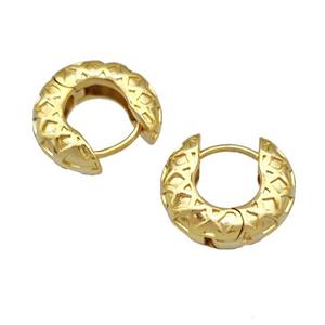Copper Latchback Earrings Gold Plated, approx 18.5mm