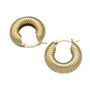 Copper Latchback Earrings Hollow Gold Plated, approx 20mm