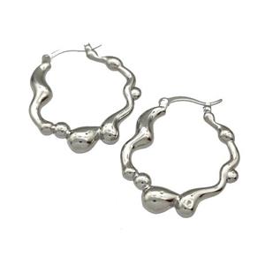Copper Latchback Earrings Platinum Plated, approx 24-28mm