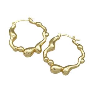 Copper Latchback Earrings Gold Plated, approx 24-28mm