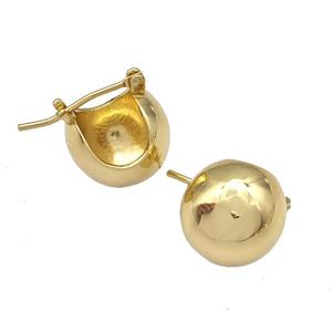 Copper Latchback Earrings Hollow Gold Plated, approx 14mm