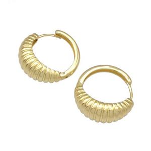 Copper Hoop Earrings Gold Plated, approx 20mm