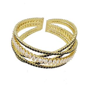 Copper Bangles Pave Black Zircon Gold Plated, approx 2mm, 55mm dia