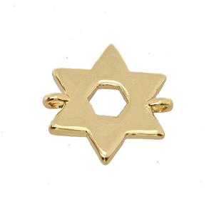 Copper Star Connector Gold Plated, approx 12mm