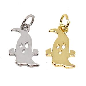 Halloween Ghost Charms Copper Pendant Mixed, approx 9-12mm