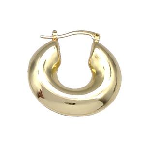 Copper Latchback Earrings Hollow Gold Plated, approx 32mm