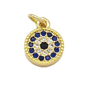 Copper Circle Pendant Micro Pave Zirconia Gold Plated, approx 10mm